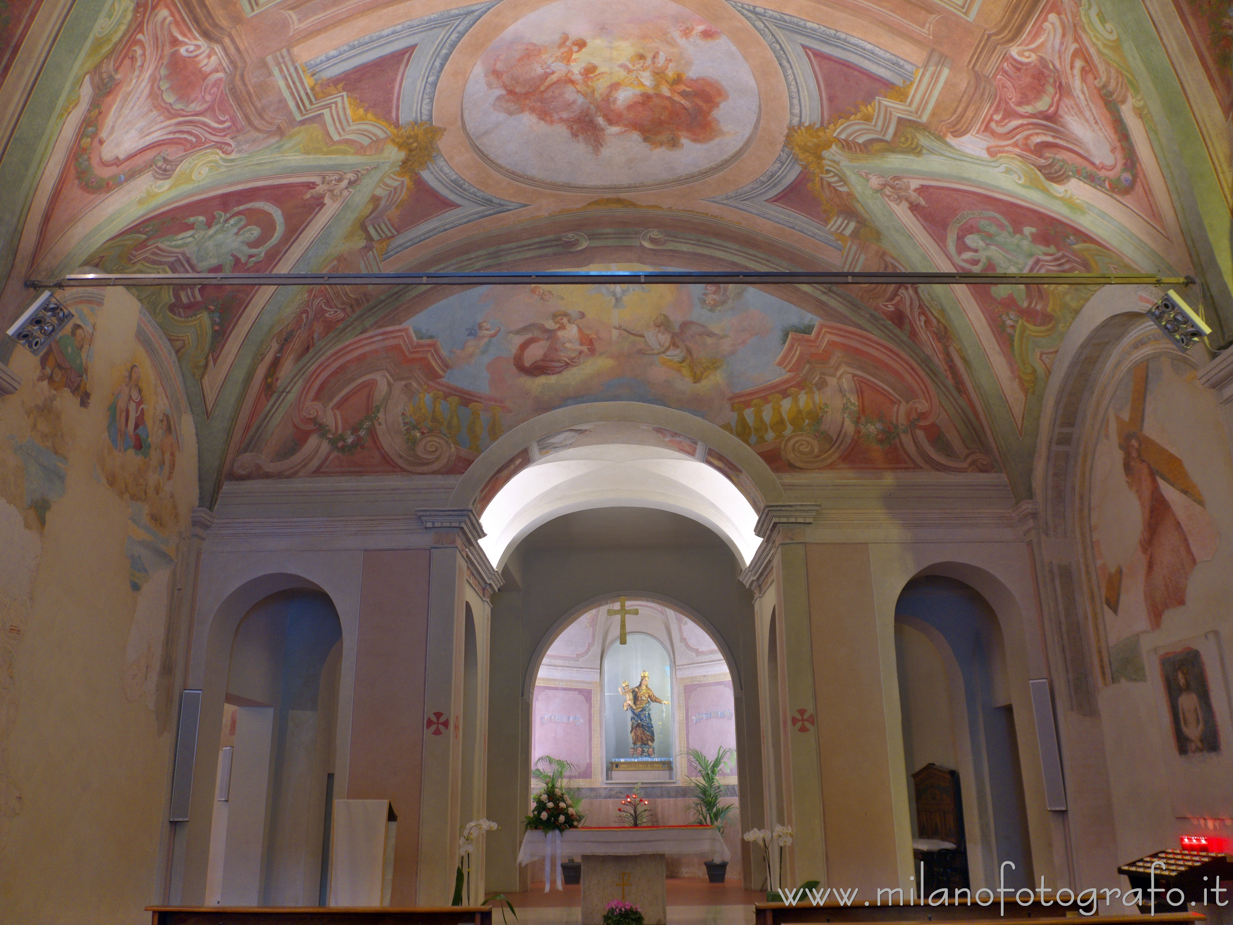 Milan (Italy) - Interior of the Sanctuary of Our Lady of Grace at Ortica